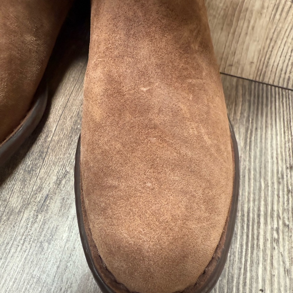 NWT Born Tan Suede Leather Boots with Zipper sz 6m Perfect Fall - Picture 11 of 16